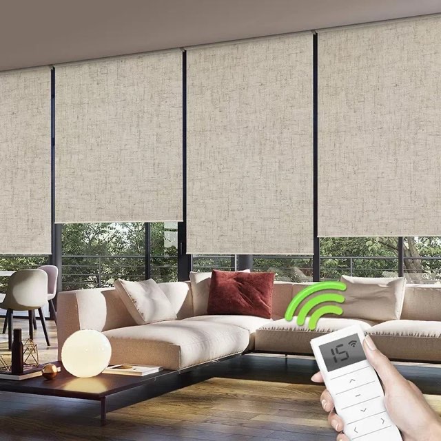 Motorized Roller Shades with Remote